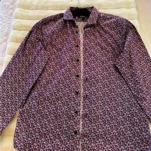 Mini Floral Stretch 1MX Dress Shirt,size large preowned, good condition.